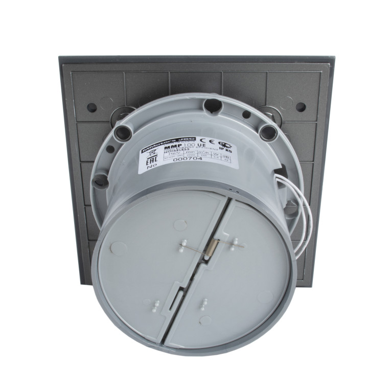 Designer silent fan MMP 100, 100 m³ / h, glass, dark gray with drops